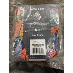 Javasok Medium 22-28 Oz Insulating Sleeve / New / Feathered Foliage Pattern